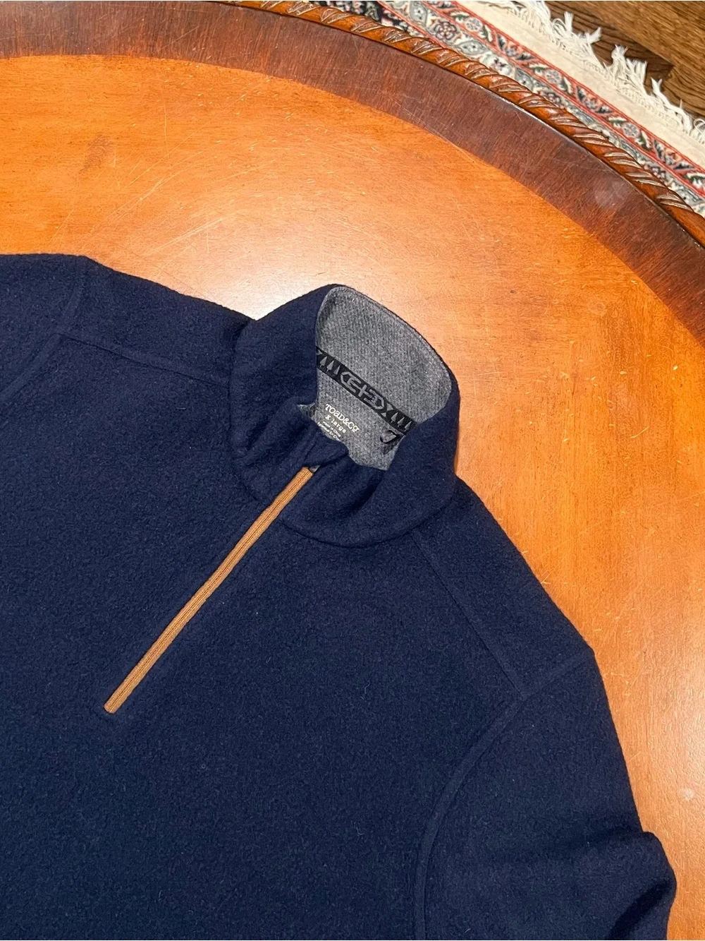 Toad & Co. Men’s Kennicott Wool Blend 1/4 Zip Sweater‎ Navy Blue XL Pullover